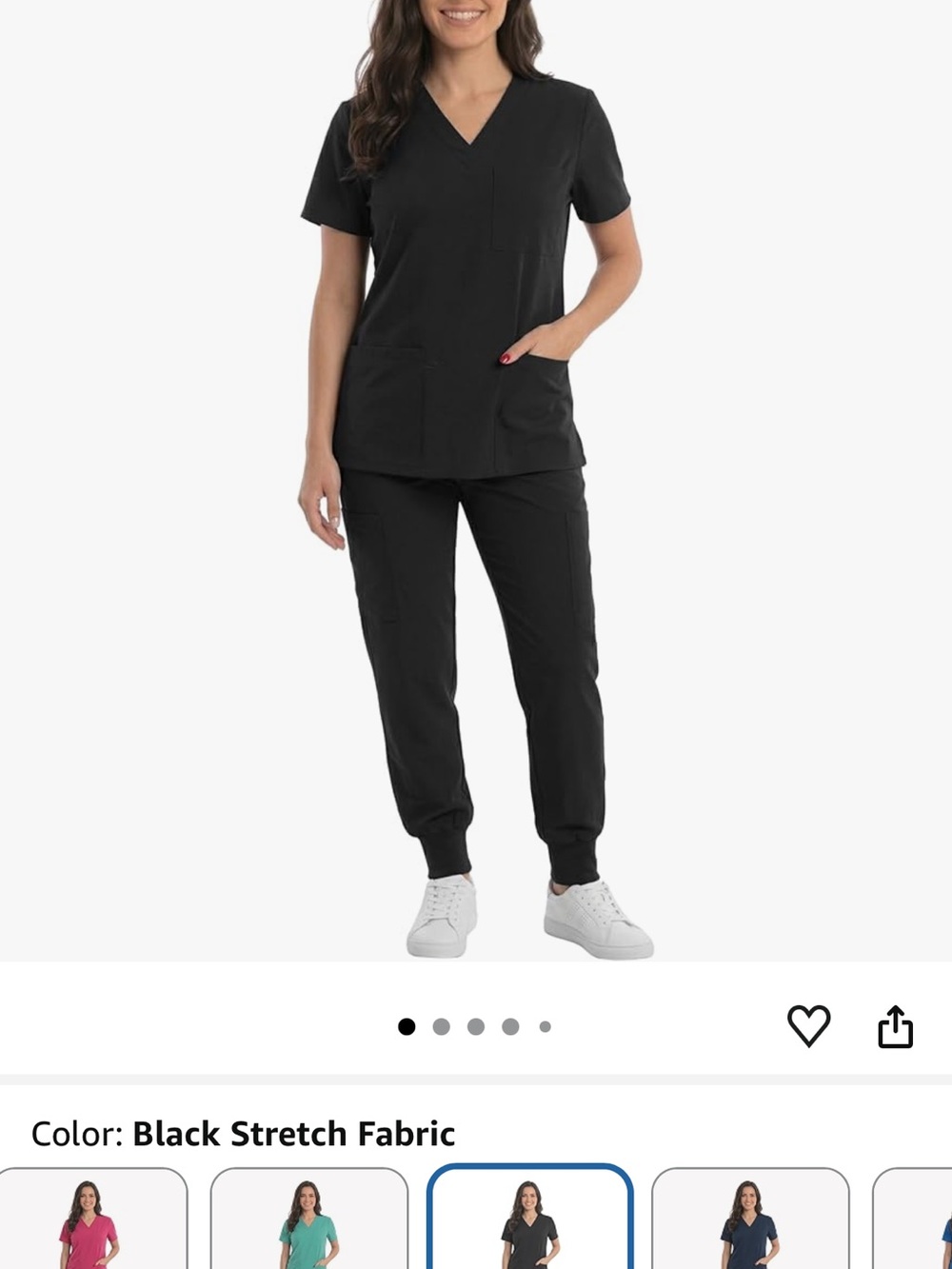 Women's Black Stretch Jogger Scrub Pants - Stretch Fabric